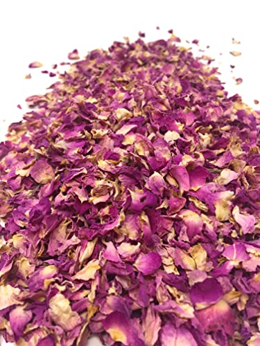 Pink Rose Petals - Edible Rosa Damascena | All Natural Rose Petals - Net weight: 0.35oz/10g | For use as tea, tisane or as topping for cupcakes, cakes, salads