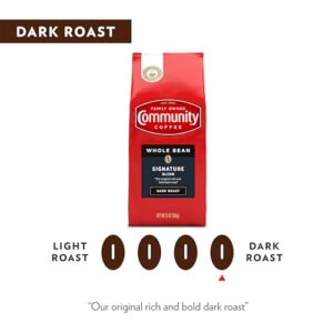 Community Coffee Signature Blend Dark Roast 72 Ounce, Premium Whole Bean Signature Blend, 12 Ounce Bag (Pack of 6)