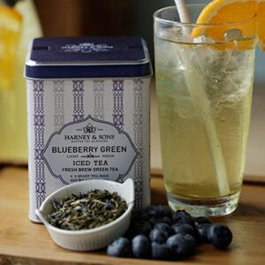 Harney & Sons Blueberry Green Iced Tea | Fresh-Brew Iced Tea, Six 2qt Tea Bags