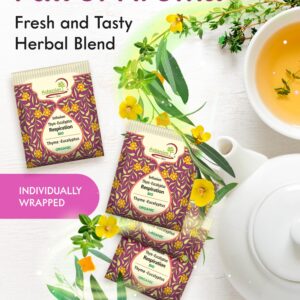 Adanim Bio Eucalyptus Thyme & Mullein Leaf Tea Bags - Organic Gourmet De-Congest Lung Health Respiratory Support Herbal Teas Blend (Pack of 4) Best Breathe Deep