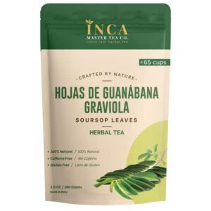 inca master soursop tea - guanabana leaves graviola tea 100 grams - 3.5 oz soursop leaves - organic graviola sour sop tea - immunity herbal goodness - guanabana fruit graviola soursop juice