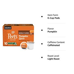Peet’s Coffee, Pumpkin Flavored - 10 K-Cup Pods for Keurig Brewers (1 Box of 10 K-Cup Pods)