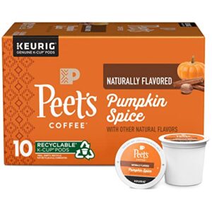 peet’s coffee, pumpkin flavored - 10 k-cup pods for keurig brewers (1 box of 10 k-cup pods)
