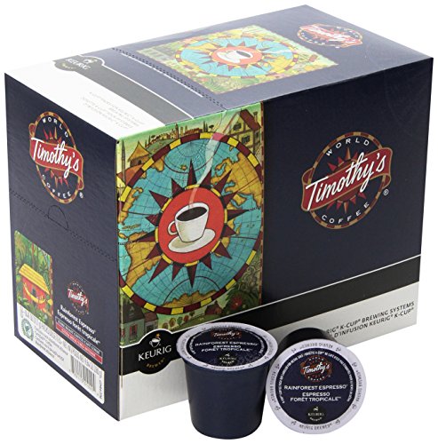 Timothy's World Coffee Rainforest Espresso K-Cup, 24 Count (Pack of 2)