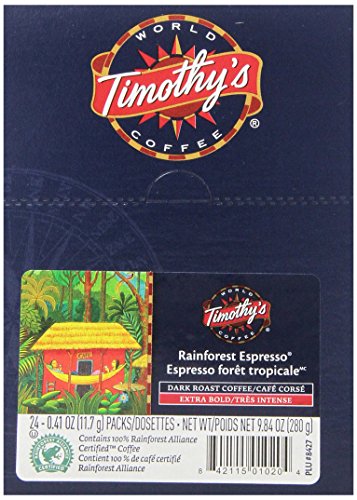 Timothy's World Coffee Rainforest Espresso K-Cup, 24 Count (Pack of 2)