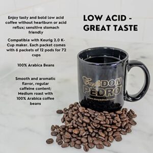 Cafe Don Pedro American Roast Naturally Low Acid Coffee - Large Can - Coffee Grounds for Sensitive Stomachs - Delicious Medium Roast Stone Ground Coffee