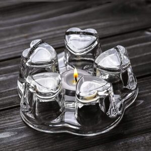 sun's tea universal solid crystal glass teapot warmer | tea warmer | teapot heating base | tealight warmer- candle never flames out