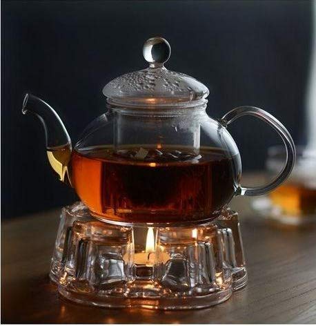 Sun's Tea Universal Solid Crystal Glass Teapot Warmer | Tea Warmer | Teapot Heating Base | Tealight Warmer- Candle Never Flames Out