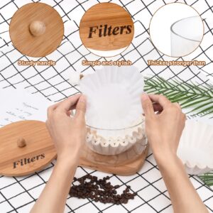 BKYFPQ Coffee Filter Holder, Glass Storage Container with Lid, Stylish Coffee Filter Basket for Counter, Coffee Filter Case, Coffee Bar Accessories Coffee Station Organizer