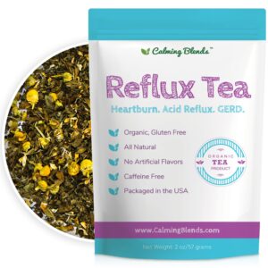 calming blends acid reflux loose leaf tea | acid reflux, heartburn & indigestion | caffeine-free | 36 cups