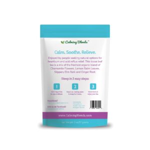 Calming Blends Acid Reflux Loose Leaf Tea | Acid Reflux, Heartburn & Indigestion | Caffeine-Free | 36 Cups