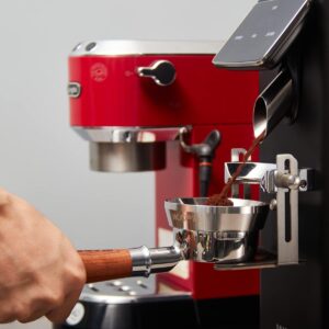 IKAPE Coffee Products, 54mm Bottomless Naked Portafilter Compatible with 54mm Breville Barista Series BES870/878/880 Machine & Solis Barista Machines (Included 16g Capacity Filter Basket)