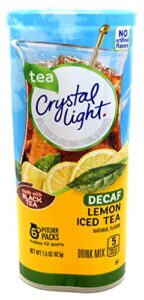 crystal light iced tea decaffeinated lemon natural flavor, 12-quart 1.5-ounce canister (pack of 3)