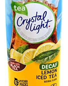 Crystal Light Iced Tea Decaffeinated Lemon Natural Flavor, 12-Quart 1.5-Ounce Canister (Pack of 3)