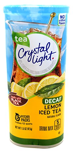 Crystal Light Iced Tea Decaffeinated Lemon Natural Flavor, 12-Quart 1.5-Ounce Canister (Pack of 3)