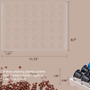 Sumerflos Coffee Pod Storage Organizer Tray Drawer, Holds 42 Capsules Compatible with Nespresso original pods Insert for Kitchen Home Office Capsule Drawer Capsule Holder and Organizer - Clear