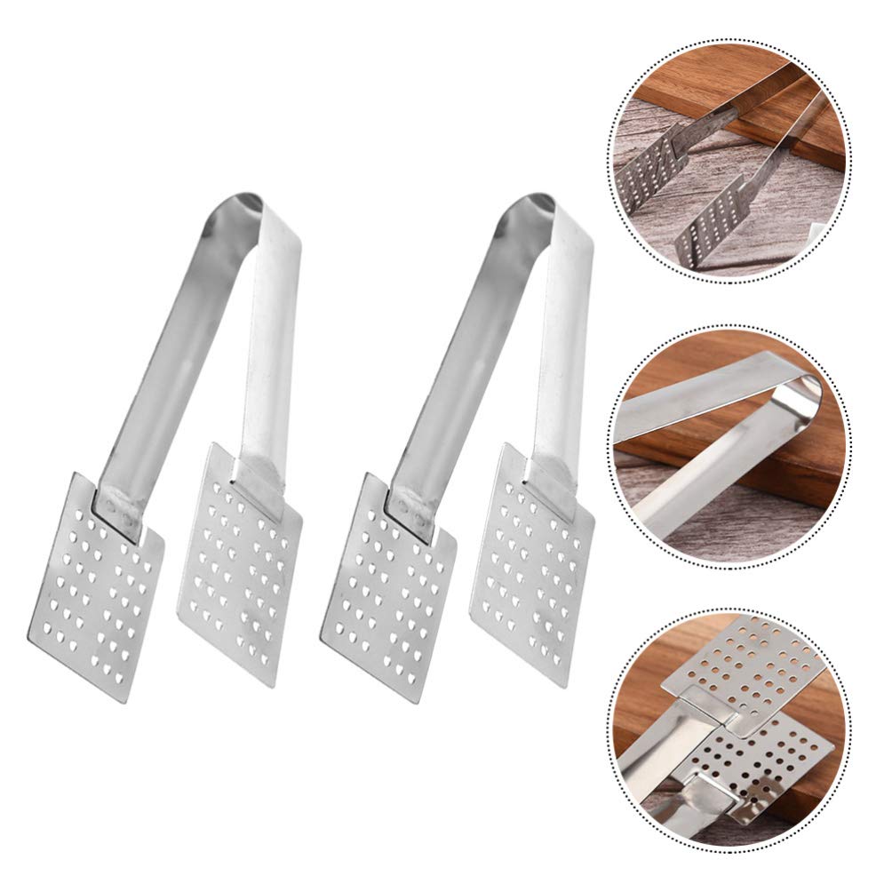 DOITOOL 2pcs Stainless Steel Tea Bag Squeezer Herbal Tea Infuser Useful Kitchen Steeper Tongs Strainer Holder Grip Metal Kitchen Bar Tools