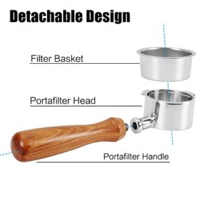 DIBTSA 51mm Bottomless Portafilter Compatible with DeLonghi Espresso Machine EC680 EC685, 304 Stainless Steel, with Reusable Coffee Replacement Filter Basket