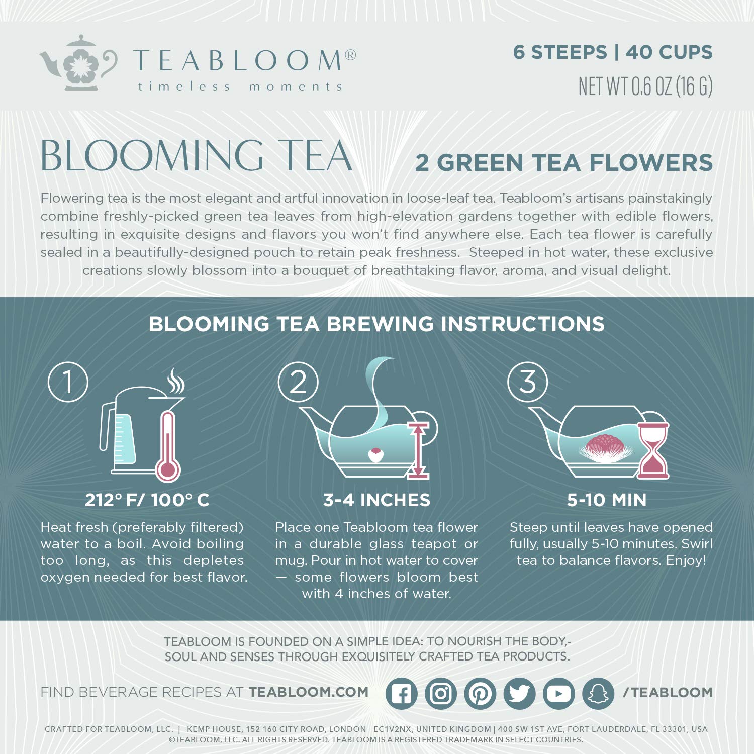 Blooming Tea Flowers - Pomegranate & Pineapple Flowering Teas – Hand-Tied Flowering Tea Balls - Each Tea Blossom Can Be Used Multiple Times (2-Pack)