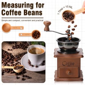 4 Pieces Coffee Scoop Wooden Coffee Spoon in Beech, Wood Coffee Measure Scoop Wooden Tablespoon for Measuring Coffee Beans or Tea Home Kitchen Accessories (15 ml)