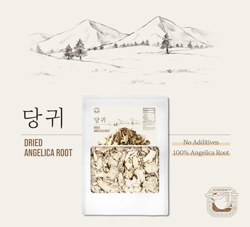 Adderenity Dried Angelica Root 2oz (57g) Dong Quai Dried Cut Root Good Flavor Tea 100% Natural Angelica Sinensis Herbal Tea 當歸 당귀