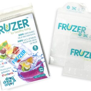 FRUZER Mini Disposable Fruit Infuser Bags (5 PK, each 8 Bags) Total 40 Bags - Refreshing & Beneficial - CLEAR & BPA-FREE