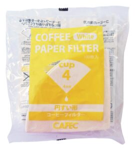 cafec traditional cone-shaped paper filter cup4 (white) 100pcs/pack (one (1) pack of 100)