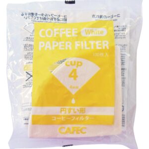 CAFEC Traditional cone-shaped paper filter cup4 (white) 100pcs/pack (One (1) Pack of 100)