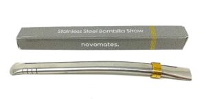 novomates easy clean yerba mate straw - bombilla mate for mate tea drinking filter straw – mate straw food-grade stanley steel mate straw - 6.2" (15.8cm) long (mate gourd not included)