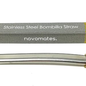 Novomates Easy Clean Yerba Mate Straw - Bombilla Mate for Mate Tea Drinking Filter Straw – Mate Straw Food-Grade Stanley Steel Mate Straw - 6.2" (15.8cm) Long (Mate Gourd not included)