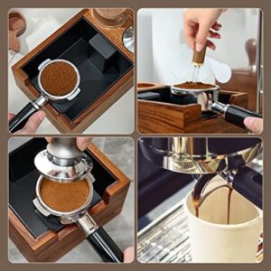 BUDO WDT Tools, Espresso Distribution Tool, Espresso Coffee Stirrer Tool, 6 Needles Natural Wood Handle and Stand (Walnut)