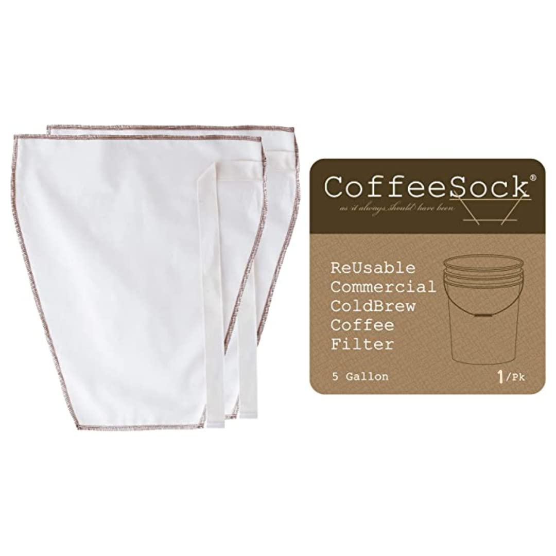 CoffeeSock Commercial 5 gallon (1 EA.) - The Original Reusable Coffee Filter- GOTS Certified Organic Cotton Reusable Coffee Filter