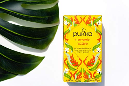 Pukka Organic Tea Bags, Turmeric Active Herbal Tea with Ginger and Galangal, Perfect for Active Lifestyles, 20 Count (Pack of 3) 60 Tea Bags