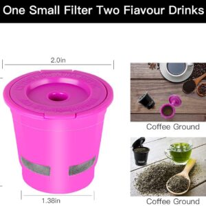 CHULUX Reusable Mesh Coffee Filter Cup 3-Pack Universal Single Serve Refillable Coffee Filters, Black + Purple