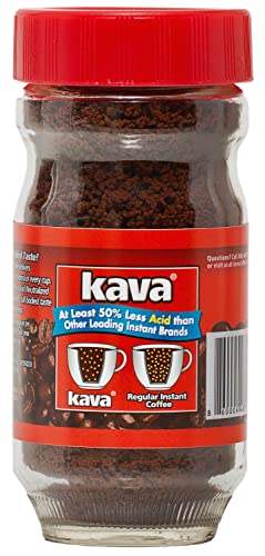 Kava Acid Reduced Instant Coffee in Glass Jar, 4 Ounce (Pack of 1)