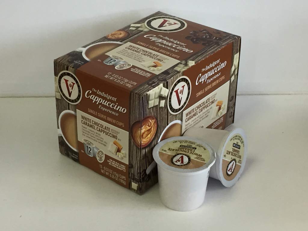 Victor Allen Indulgent White Chocolate Caramel Cappuccino Single Serve Cups - 12 Count