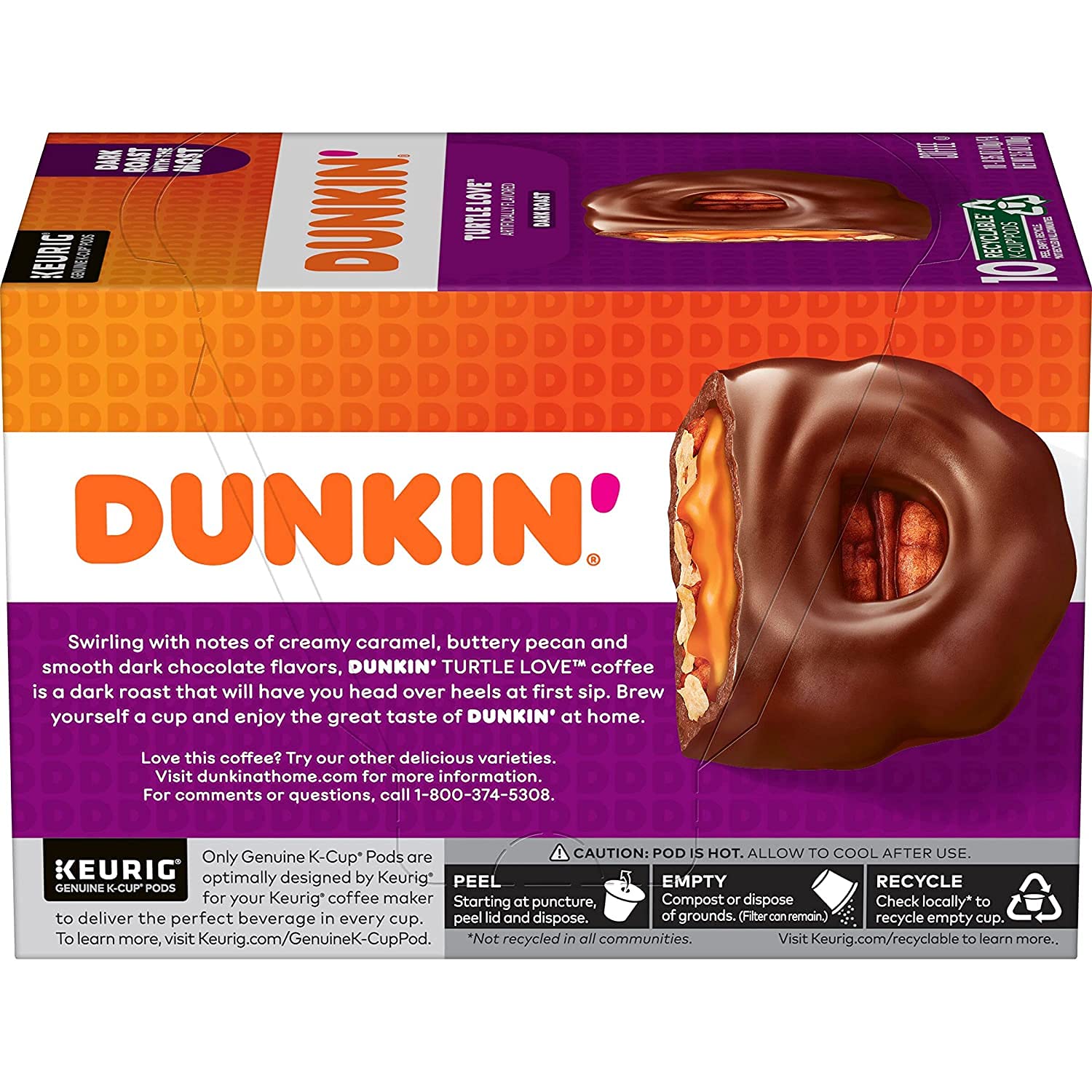 Dunkin' Turtle Love Flavored K Cups, 10 Count