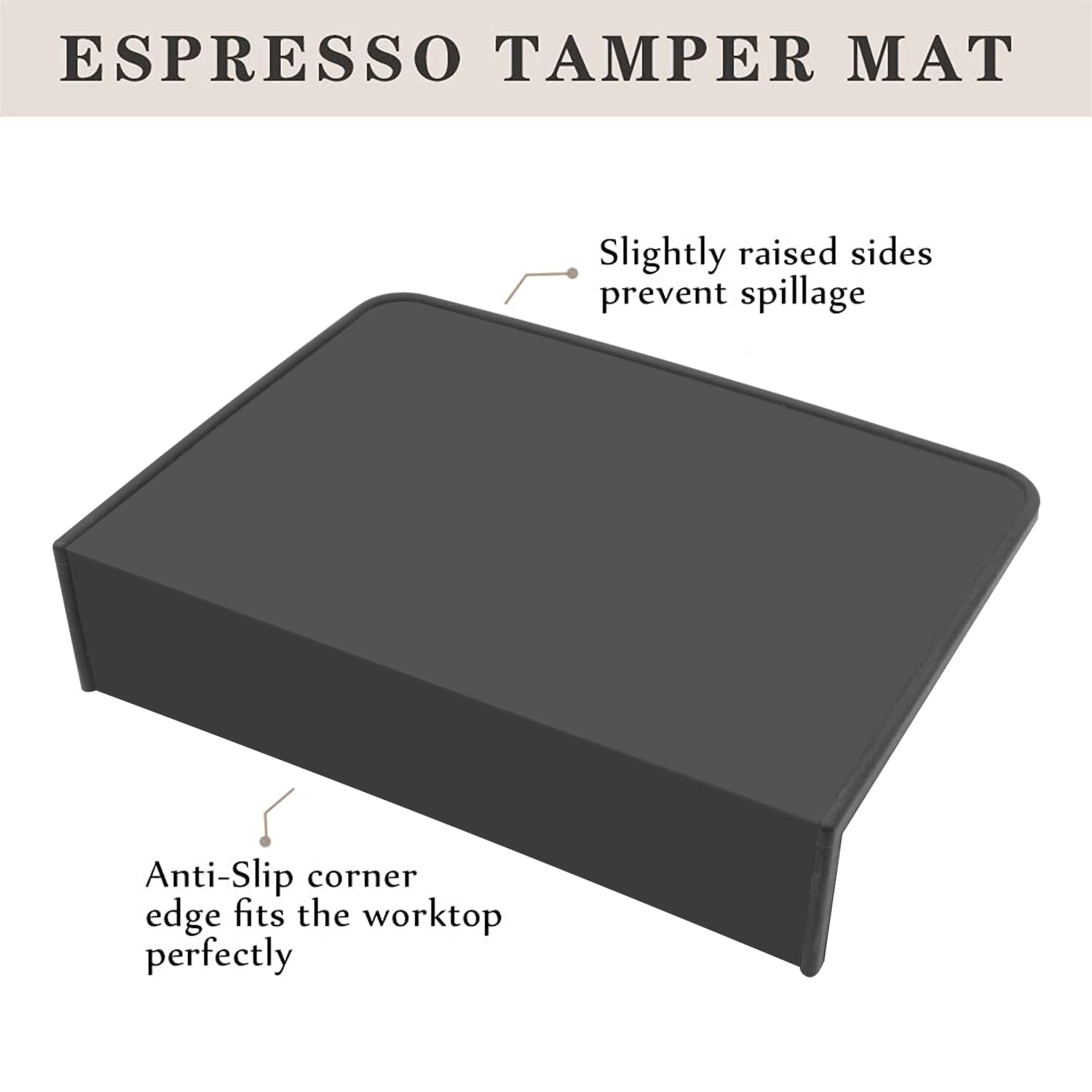 Ezebesta Thick Coffee Tamper Mat Silicone Tamp Station Espresso Tamping Mat Barista Portafilter Coffee Machines Accessory