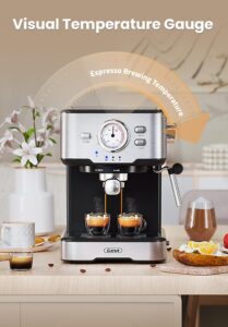 gevi espresso machine high pressure,compact espresso machines with milk frother steam wand,professional coffee，cappuccino,espresso,latte,macchiato maker for home,espresso maker