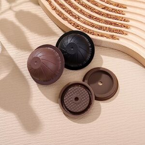 Reusable Coffee Capsule Lids with 150ml/230ml Refillable Vertuo Coffee Pods Compatible for Vertuo-line Vertuo Coffee Machine Capsules Cap with Coffee Scoop and Brush