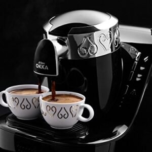 ARZUM Okka Automatic Turkish Coffee Machine, Maker, USA 120V, UL, Black and Silver