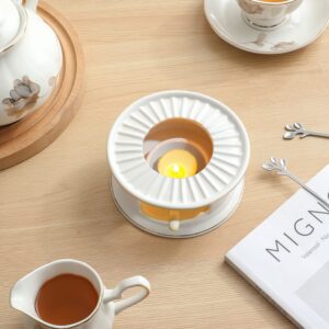 Teapot Warmers Ceramic Teapot Warmer Coffee and Milk Tea Warmer Tea Set(with Candle Hold)