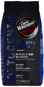 caffe vergnano espresso roast "crema 800 blend" whole bean coffee | 2.2 lb bag (1 kilo) | imported from italy