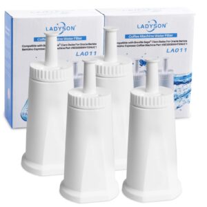 ladyson 4 pack water filter for breville claro swiss - oracle, barista touch filters bambino espresso coffee machine replacement compare to part #bes008wht0nuc1