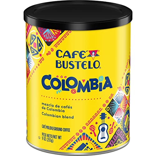 Café Bustelo Colombia Medium Roast Ground Coffee, 9 Ounces (Pack of 6)