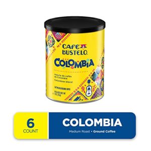 Café Bustelo Colombia Medium Roast Ground Coffee, 9 Ounces (Pack of 6)