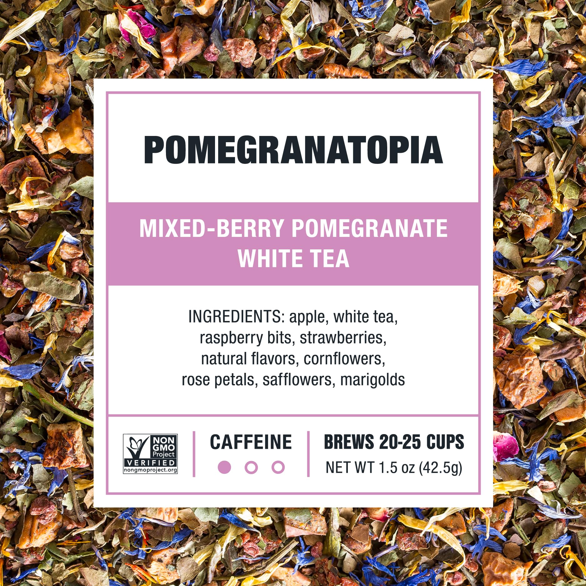 Tiesta Tea - Pomegranatopia | Mixed-Berry Pomegranate White Tea | Premuim Loose Leaf Tea Blend | Low Caffeinated Tea | Make Hot or Iced Tea & Brews Up to 25 Cups - 1.5 Ounce Resealable Pouch