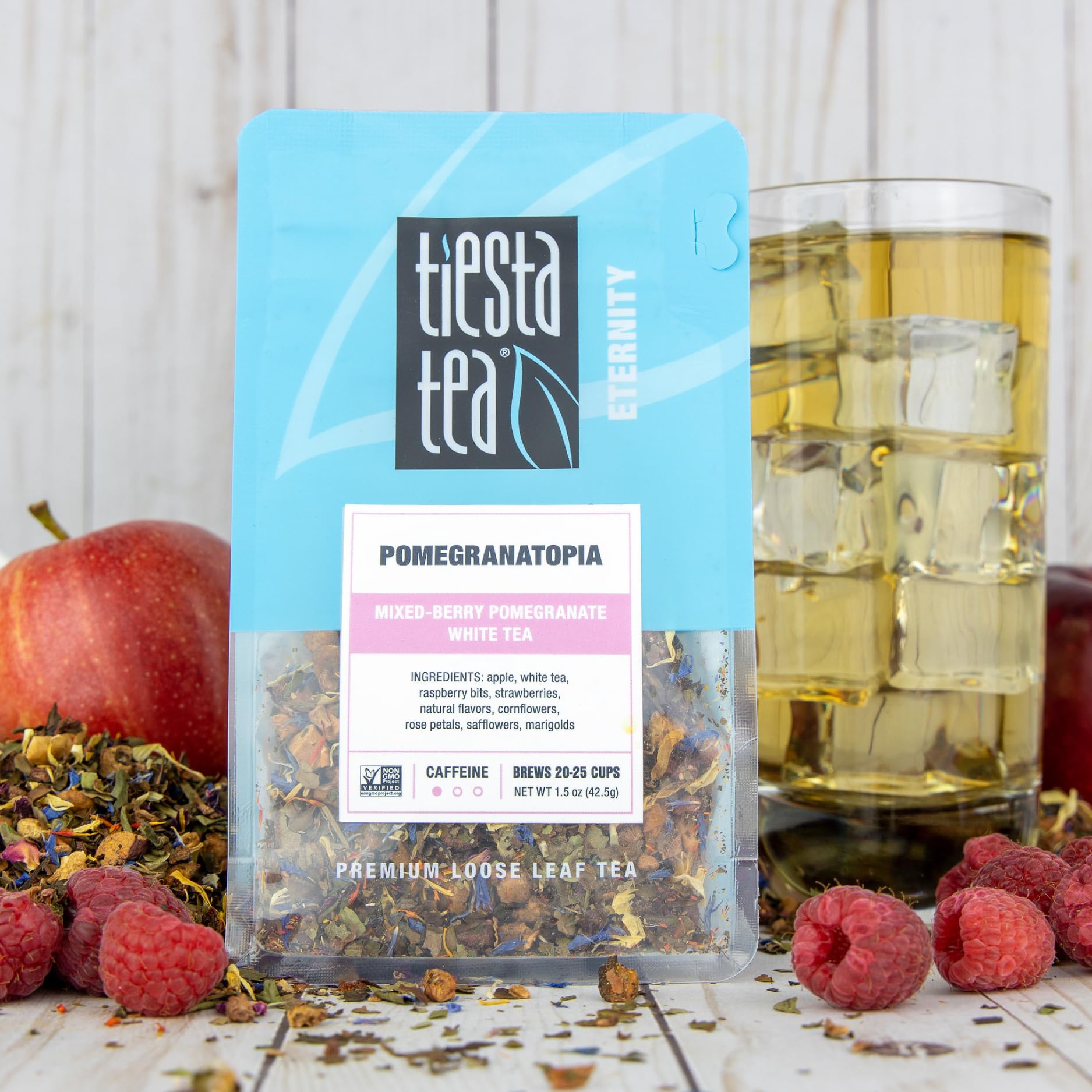 Tiesta Tea - Pomegranatopia | Mixed-Berry Pomegranate White Tea | Premuim Loose Leaf Tea Blend | Low Caffeinated Tea | Make Hot or Iced Tea & Brews Up to 25 Cups - 1.5 Ounce Resealable Pouch