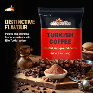 Elite Roasted & Ground Turkish Coffee 3.5oz Bag (4 Pack)