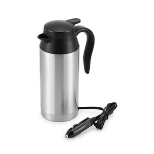 car kettle boiler sunsbell 650ml car heating travel cup stainless steel mug car coffee cup warmer with dc 12v charger for car (kettle boiler)